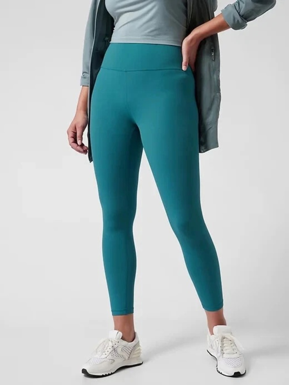 Athleta Transcend 7/8 Tight, Borealis Green, Size 3X